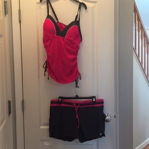 Free Country 2 pc tankini w/shorts swimsuit XL